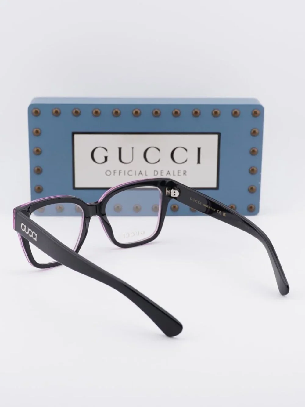 Gucci GG1791O 003 Square Eyeglasses - Black/Pink 51mm